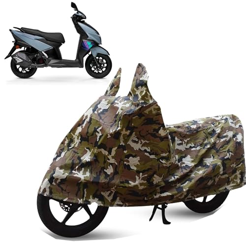 Image of Sulfar Bike Cover for TVS NTorq 125 Race XP (Sport Scooter) | Waterproof, Dustproof & UV Protected | All Weather Two Wheeler Cover (Army Green) New 2026 Variants