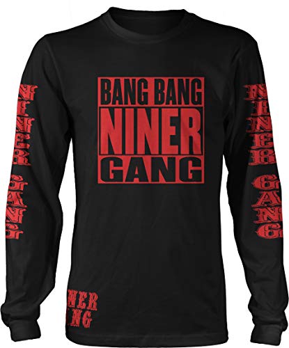 Millionaire Mentality Bang Bang Niner Gang Black Long Sleeve T-Shirt (Large)