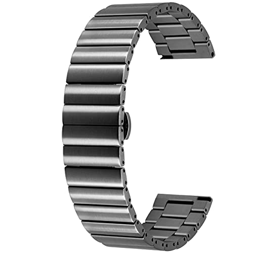 Bracelet à dégagement rapide en acier inoxydable noir 22mm Kai Tian