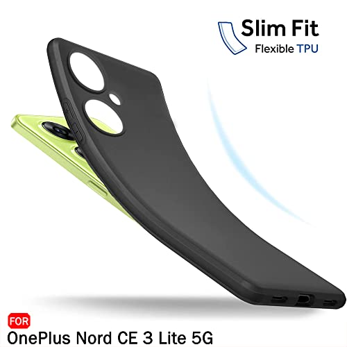 Image of TheGiftKart Sleek Back Cover Case for OnePlus Nord CE 3 Lite 5G | Slim Fit Protective Design | Matte Finish | Camera Protection Bump | Soft Back Cover for OnePlus Nord CE 3 Lite (Silicone, Black)