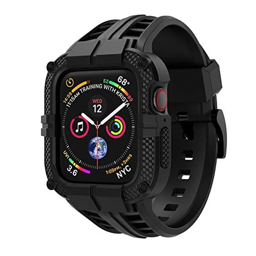 T-ENGINE Band Compatible with Apple Watch Series 7 41mm for Series 6 5 4 40mm Series 3 38mm, TPU Rugged Band with Full Protection Case for Women/Men