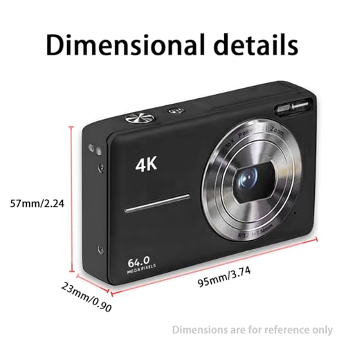 Cámara digital compacta para niños Andoer 4K 64MP pantalla 2.4" miniatura 2