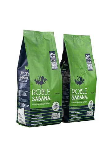 Costa Rican Coffee ROBLESABANA Organic Red Honey Specialty Grade - SPECIAL RESERVE - Direct trade, Single Origin. Master Roasted, Light to Medium Roast, Whole Bean 12oz (Pack of 2)