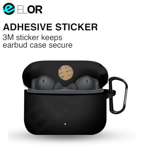 Image of ELOR Silicone Case Cover Compatible with Oppo Enco Buds 3 Pro (2025) (Earbuds Not Included) (Carbon Black)