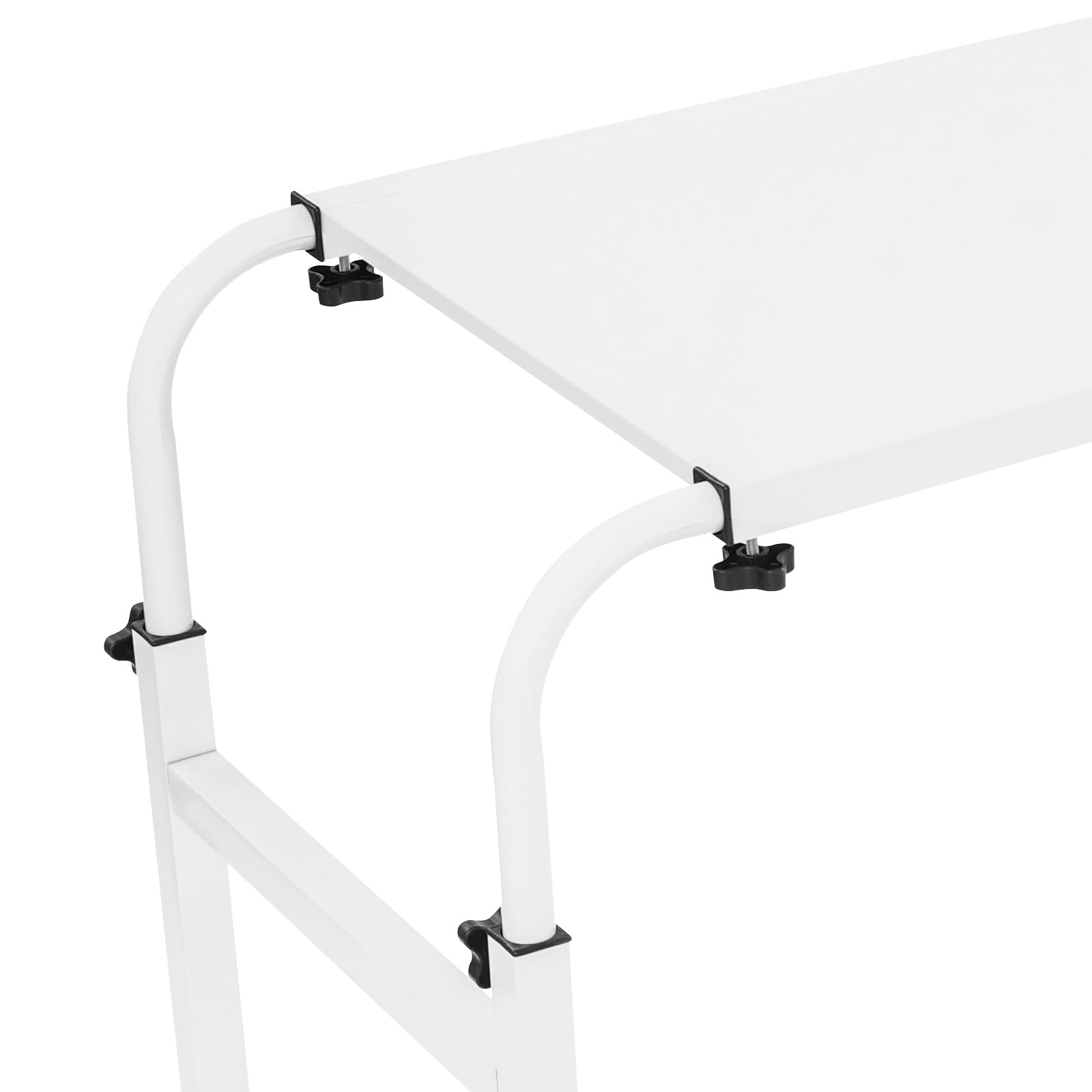Table de lit avec roulettes, bureau au-dessus du lit, table de chevet, bureau mobile, bureau d'ordinateur portable, pour chambre à coucher, hauteur et longueur réglables