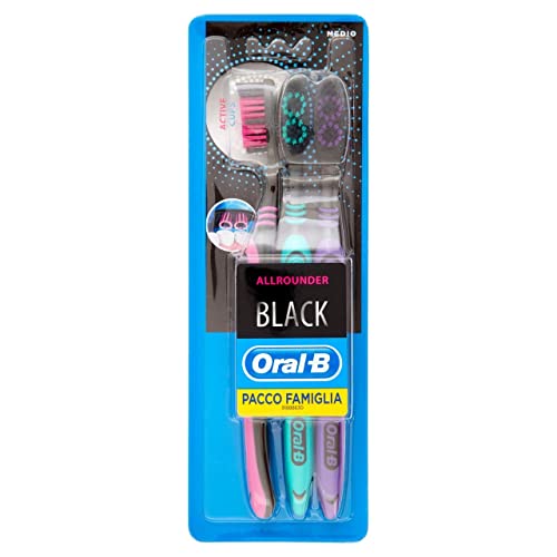 Oral-B Spazzolino Manuale Black, Confezione da 3