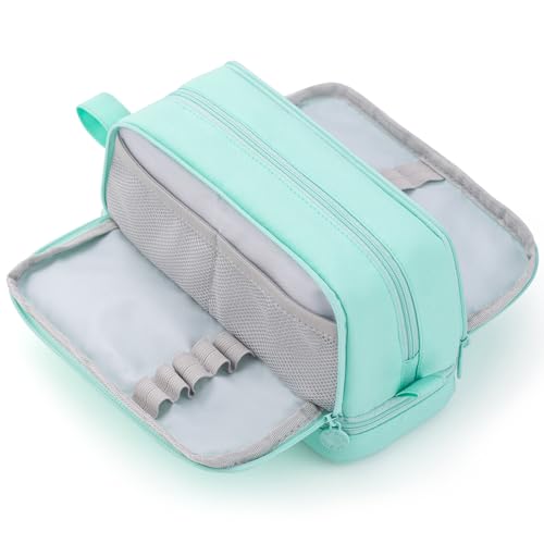 Image of CICIMELON Large Capacity Pen Pencil Case with 4 Compartments, Multi-Slot Pencil Pouch Bag Aesthetic School Supplies Organizer for Teens Adults (Mint Green)