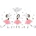 Gshy Vinilo decorativo chica bailarina DIY pegatinas de pared Pintura mural para habitaciones de niños Guardería Salón de baile