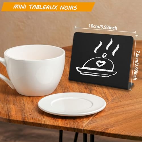 Mini Tableaux Noirs design 10x7cm en plastique haute densité pour buffets