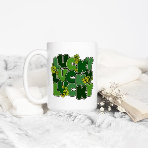 Taza de café retro St Patrick's Day 15oz verde miniatura 3