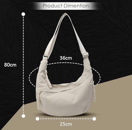 Image of WildHorn Travel Crossbody Crescent Bag for Women | Over-Shoulder Half Moon Sling Purse with Zipper | Unisex Chest Bag & Waist Bag for Daily Travel Use