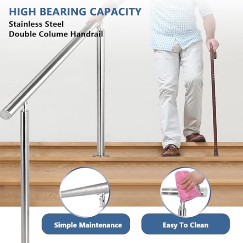 Rambarde d'escalier extérieure anti-chute en acier inoxydable réglable