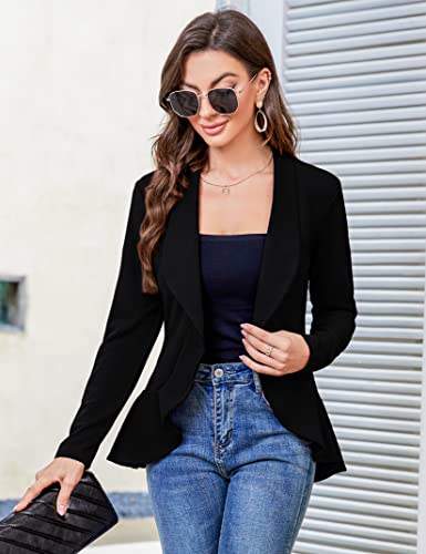 KOJOOIN Women's Soft, Long Sleeve-Black2