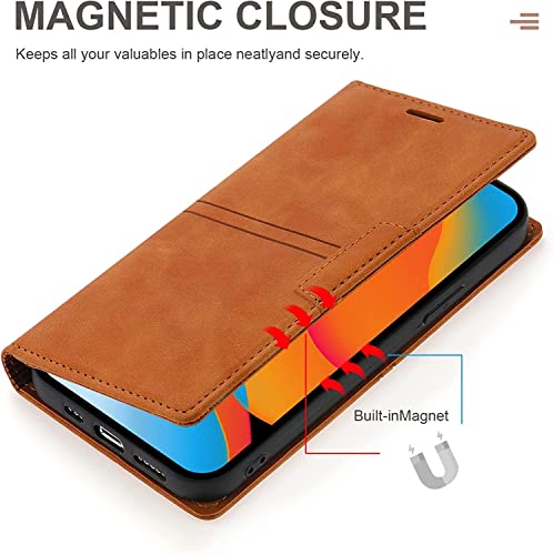 Étui en cuir rétro pour iPhone 13 Pro marron chic - 6