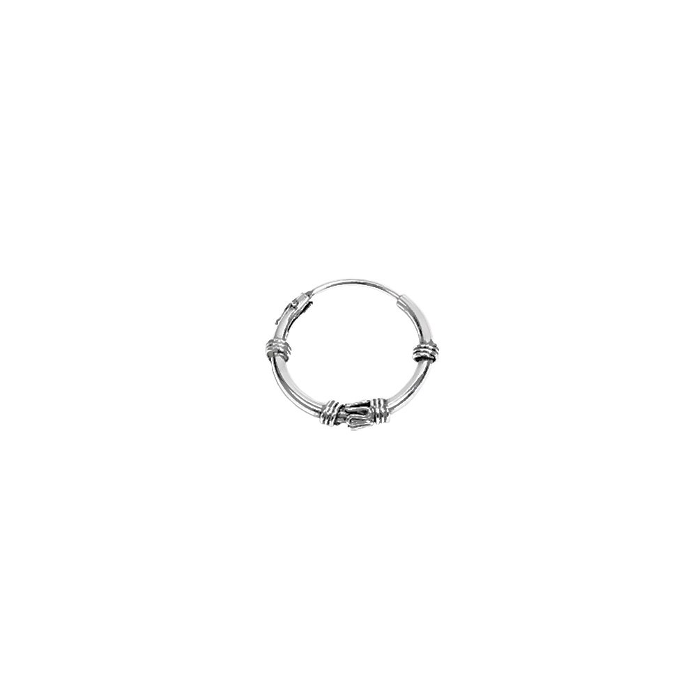 NKlaus Orecchino Singolo In Argento Sterling 925 – Modello Bali Creole, 16mm – Rif. 7104 - 2