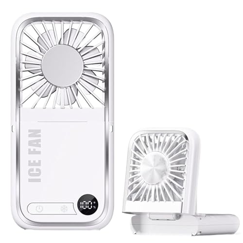 Imagen de Ventilador De Escritorio Ventiladores Ultra-Silenciosos De Tamaño Pequeño Para Dormitorio Ventilador Plegable Silencioso con Pantalla Digital LED y Fuente de Alimentación USB para Uso Móvil