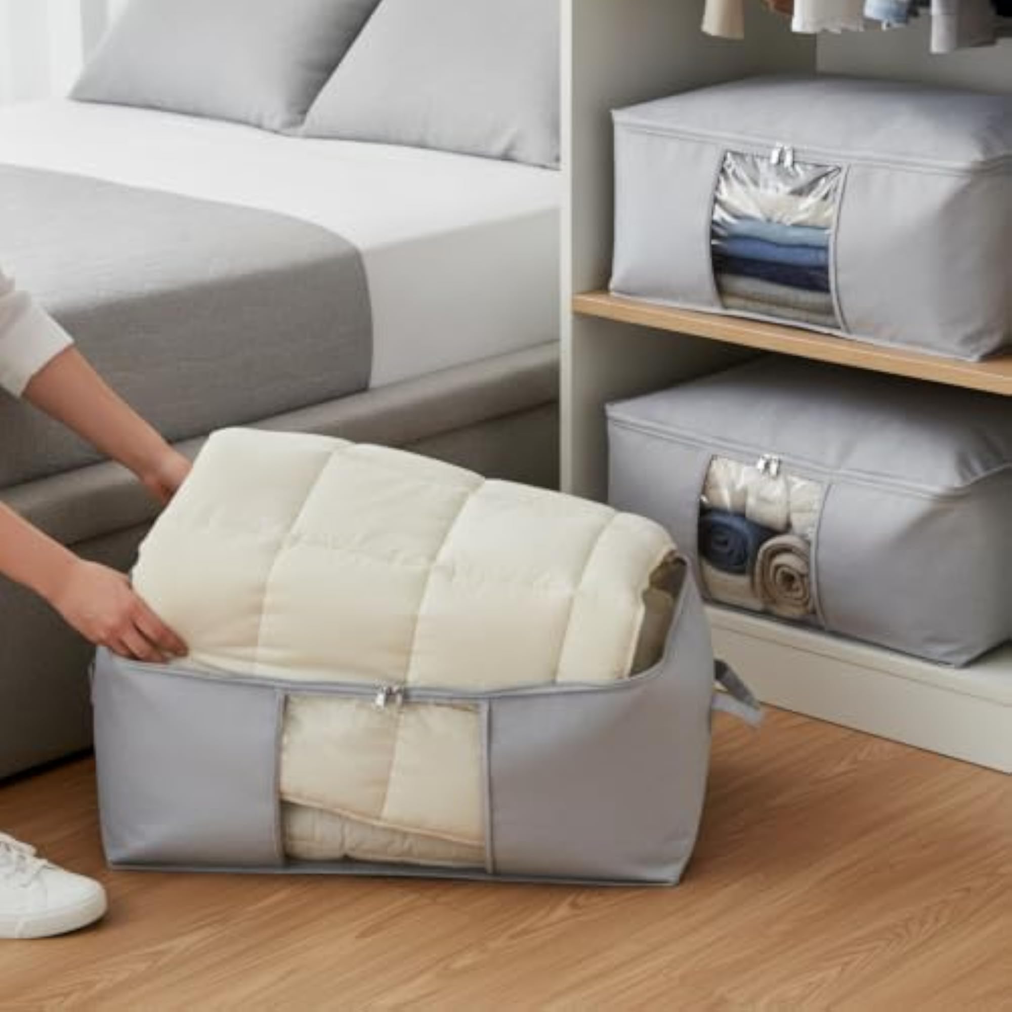 Large Capacity Quilt Storage Bags with Clear Window