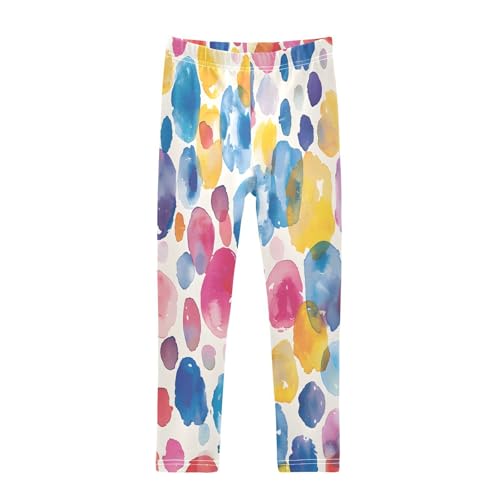 Bolaz Toddler Girls Leggings Printed Yoga Pants Leggings Abstract Watercolor Paint Spots for Kids