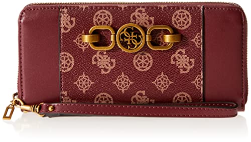 GUESS Damen Noelle Large Zip Around Wallet, Merlot Multi, One Size