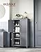 VASAGLE Bathroom Floor Storage Cabinet, Bathroom Storage Unit, Freestanding Cabinet with 4 Doors, Adjustable Shelves, 11.8 x 23.6 x 43.3 Inches, Mystic Gray UBBC552P36