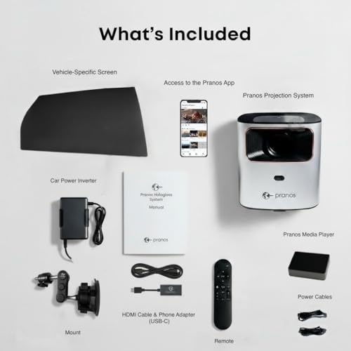 Image of Pranos Hologlass- Car Window Display System (Front Windshield, Media Player)
