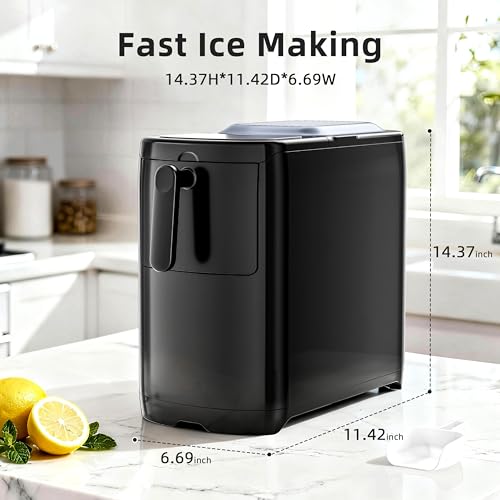 Image of Antarctic Star Portable Countertop Ice Maker with Self-Cleaning, 18Lbs /24H, One-Touch Operation, Ice Scoop for Home, Kitchen, Office(Black)