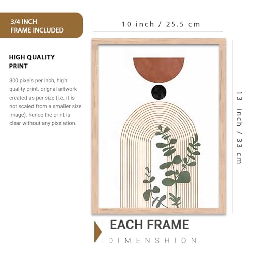 Image of kotart Boho Art Home Decoration Paintings With Frame For Living Room Bed Room Hotel Wall Decor Digital Reprint Set of 3 (10X13 inch)