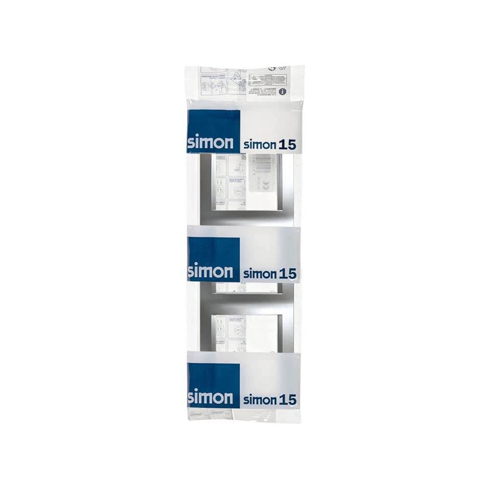 Simon M139843 - Borders for Wall Switches 3 Squares, Aluminium, Multicoloured - Image 2