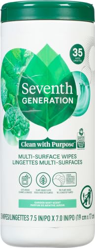 Seventh Generation Multi-Surface Cleaning Wipes, Garden Mint Scent, Cuts Grease & Grime, 35 Wipes - Thumbnail 2
