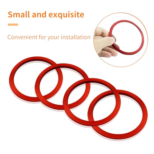 Image of Aluminum Alloy Vent Inner Rings Kit for Toyota Tacoma 2016-2023 (4pcs Red) - Air Conditioner Vent Trim Rings, Metal Interior Upgrade Accessories