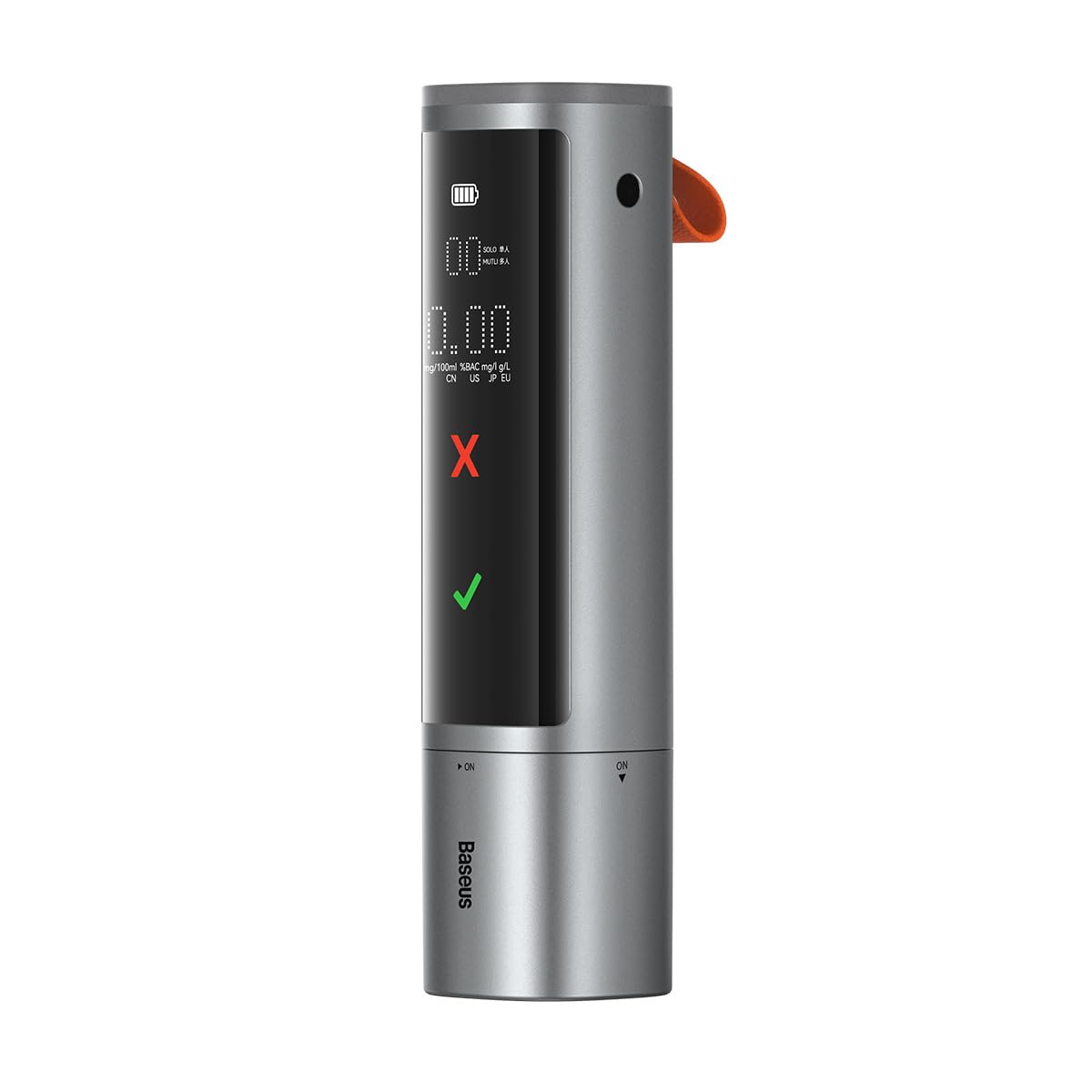 Baseus Car Mount SafeJourney Pro Series alcohol breathalyser in aluminium case 470 mAh Gray (CRCX060014)