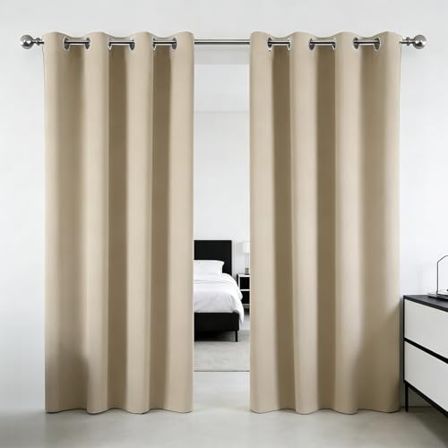 Isolant thermique performant avec ce rideau opaque anti UV beige