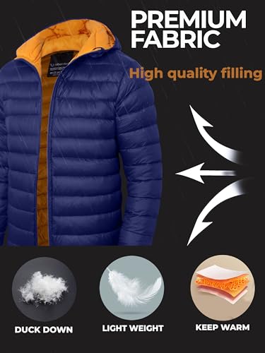Image of URBAN BUCK Packable Puffer Jacket for Men Lightweight Winter Windproof & Water Repellent Hiking Jackets
