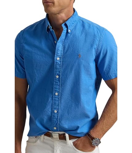Image of POLO RALPH LAUREN Men's Classic Fit Garment-Dyed Oxford Shirt Blue Orbit XX-Large
