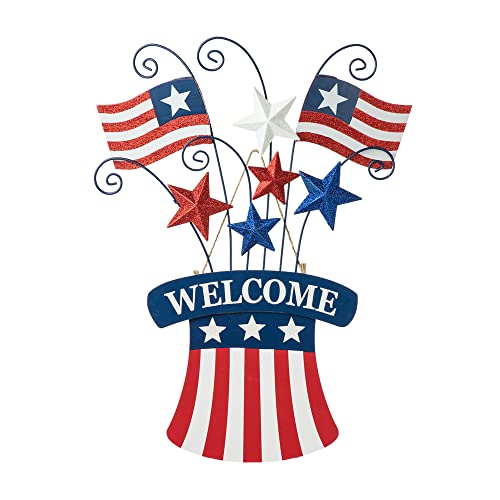 Glitzhome 30.25"H Wooden/Metal American Flags Patriotic Garden Yard Stake, 4Th Of July Wall Decor For Home Yard Front Door National Day Decoration #TOP1