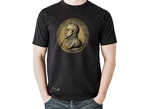 T-shirt Estirpe Imperial Felipe II noir haut de gamme en taille XXL