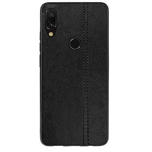 Image of Amazon Brand - Solimo Leather Mobile Cover (Soft & Flexible Back case), for Redmi Y3 - Black