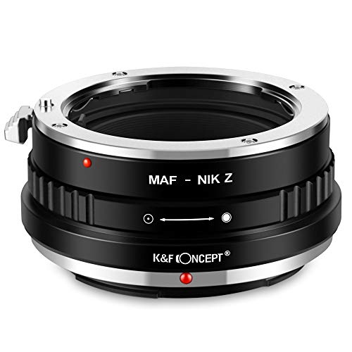 K&F Concept - Adapter de Enfoque Manual, Compatibles con Lentes de Sony A Mount Sony Alpha Minolta (A/AF/MAF Mount) y Cuerpos de Camara Nikon Z Z6 Z7 (Mount Z) Mirrorless Camara, Anillo Adaptador Lens