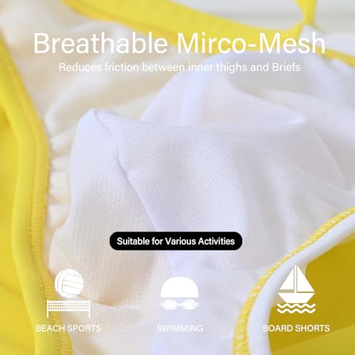 YINYOUYU Mens Swim Briefs Bikini Drawstring Swimwear Beach Board Surf Quick Dry Swimsuits Trunks2