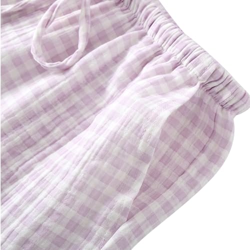 Image of STMAHER 2 Pack Women's Cotton Pajama Bottoms Lightweight Sleep & Lounge Pants Plaid Sleepwear Long Pj Pants With Pocket GP S0