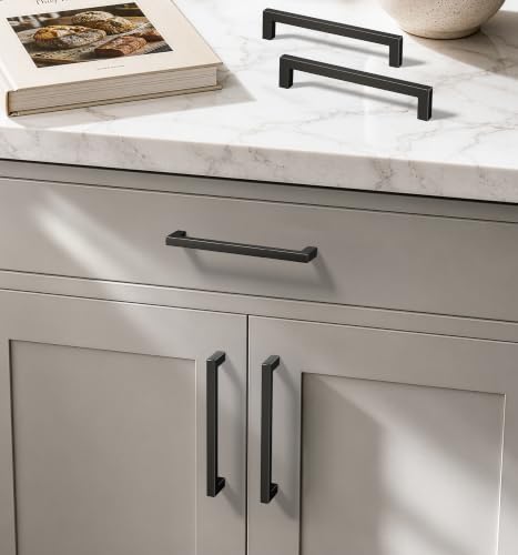 Veise Matte Black Cabinet Handles, 5 Inch CC, Solid Kitchen Pulls, 25 Pack by Veise - Used condition - US$37.15