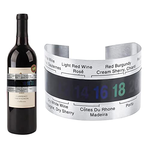 DMZK 1 Pezzi Temperatura del Vino,Termometro per Vino Termometro LCD,per Vino Rosso per Birra Vino per Homebrewing Champagne e Whisky