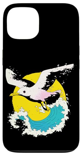 かわいい海の鳥の恋人 カモメ 沿岸動物 海鳥 アート スマホケース iPhone 13 用