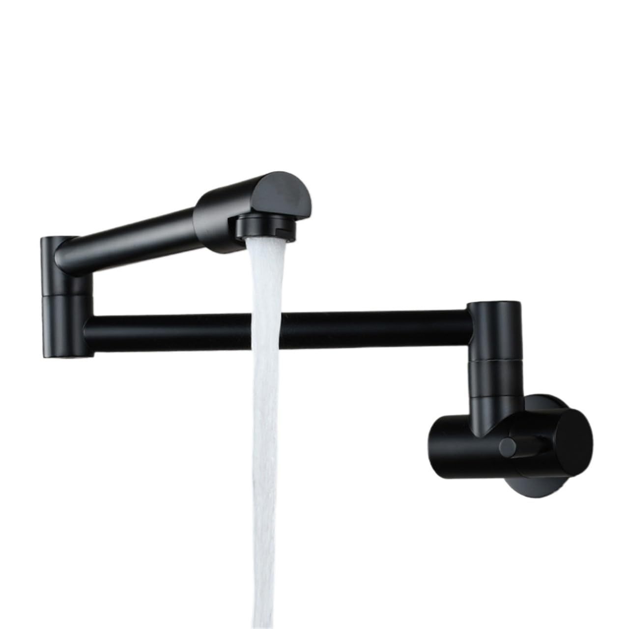 ZYCHSJXA Pot Filler High Arc Swing Arm Faucet Wall Mounted 360° Rotatable Copper Single Cold Water Tap for Kitchen Stove Sink(Black)