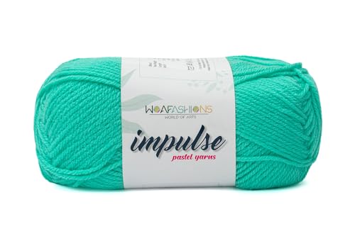 Image of WOAFashions Impulse Hand Knitting & Crochet Yarn, Premium Acrylic, 4 : Medium (Medium Turquoise) (100gms / 3.5oz / 200mtr / 218yds)