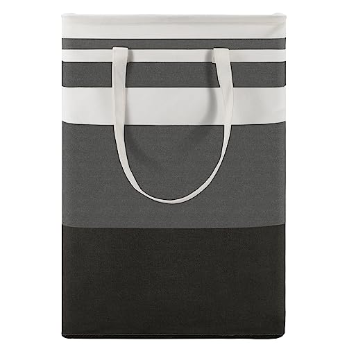 Maxsilan 80L Freestanding Laundry Basket with Extended Handle, Collapsible Large Cotton Clothes Hamper Storage Basket, Gradient Grey - Cosy Home Interiors Maxsilan 80L Freestanding Laundry Basket with Extended Handle, Collapsible Large Cotton Clothes Hamper Storage Basket, Gradient Grey - Image 9