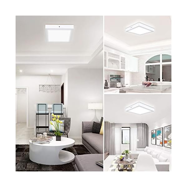 Unicozin LED Ceiling Light, 150W Equivalent, 24W 2000lm, 30 x 3.8 cm, Square, Surface Mounted Led Ceiling Lamp for Kitchen, Living Room, Hallway - Image 8