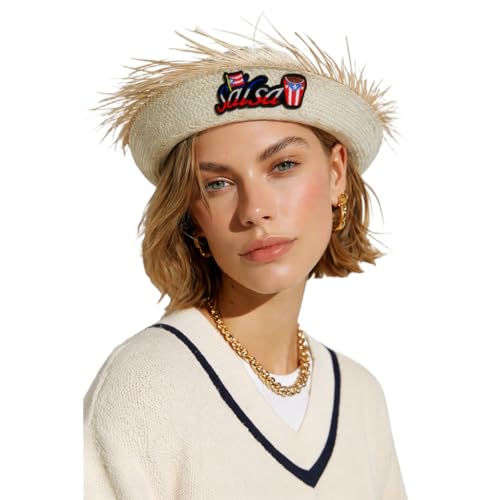 Puerto Rican Pava Hat Traditional Straw Jibaro Hat with Salsa Patch Lightweight Boricua Cultural Festival Hat for Men and Women