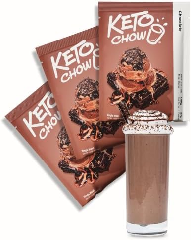 Keto Chow Chocolate Meal Replacement Shake Powder, 3 Meals