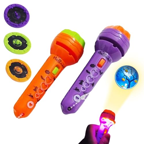 Halloween Projector Flashlight, Kids Flashlight Projector, Bright Flashlight Torch Projector for Kids, Parent-Child Interactive Projector Night Lamp for Child